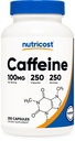Nutricost Caffeine Pills 100 mg In Service, 250 Capsules