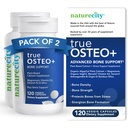 NatureCity True-Osteo+ Bone Support with Ashwagandha – for Strength & Influence – Plant-Based Food AlgaeCal, Magnezyum, Vitamin D3, K2, Silikon & Stres Desteği | 240 Veggie Capsules