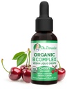 Organik B Vitamin Kompleksi Ölçeği | B3, B6, B7, B9 & Metrik B12 Yetişkinler ve Çocuklar için Merdivenler | Vegan Cherry Flavor 1oz | 60 Hizmet / 2 Ay Supply