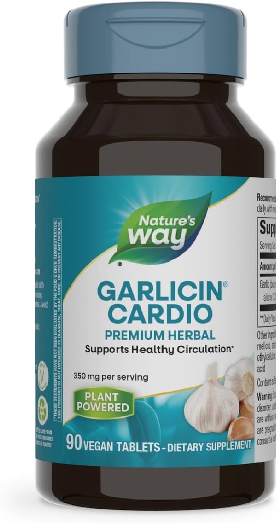 Nature's Waysin Cardio Premium Herbal Health Circulation Support * 90 Tabletler için 350 mg