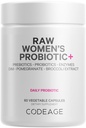 Kodaj Raw Women's Probiyotik+ Supplement - 34 Probiyotik Strains, 100 Milyar CFUs, Digestive Enzymes, Prebiyotik Mix, DIM, Herbal Türleri, Phytonutrients - Non-GMO - 30 Capsules