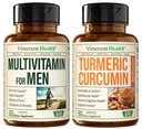 Vimerson Health Men's Multivitamin + Turmeric Curcumin with Black Pepper Extract Sche. Ortak ve Immune Support, Discomfort Relief, Antioksi Properties for Him