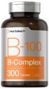 Horbäach Vitamin B-100 Kompleksi | Günlük Değerin% 100 | 300 Tablet | Vejetaryen, Non-GMO ve Gluten Free Supplement Supplement Supplement