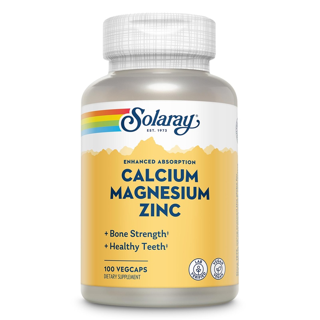 SOLARAYelli Magnezyum Çinko Supplement - Steel 1000 mg, Magnezyum 500 mg - Bone Health, Muscle Function, Heart Health ve Immune Support - Vegan, 60 Day Garanti, 25 Hizmet, 100 VegCaps