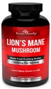 Organik Lions Mane Mushroom Capsules - 1800 mg Güçlü Lion's Mane Mushroom Supplement - Non-GMO Lions Mane Extract Toz - Nootropic Brain Supplement - Brain & Immune Support - 90 Vegetarian Caps