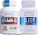 Relaxium Sleep Aid 60 Capsule + BrainIQ Nootropic Brain Supplements 60 Capsule (Family Pack Sleep & Brain Sche)