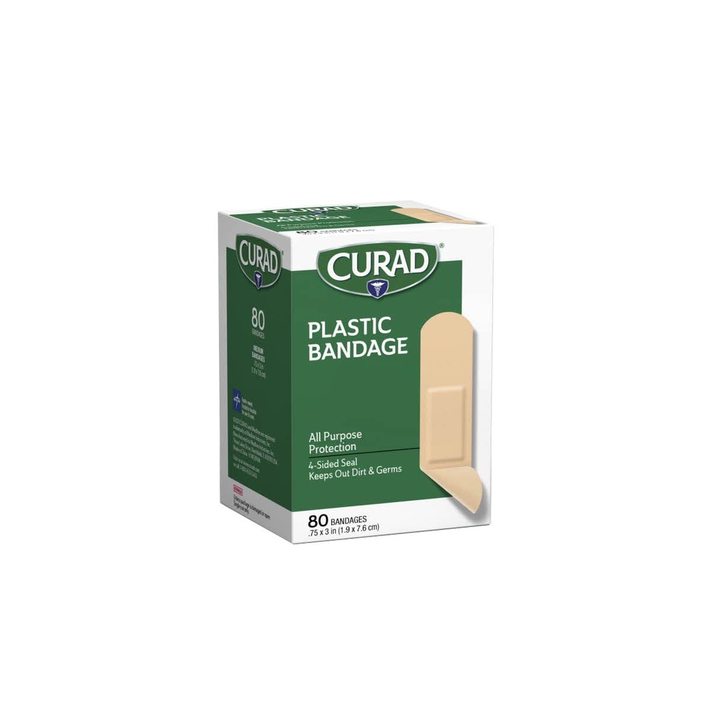 Curad Plastik Bandages .75 X 3 Inches 80 Her