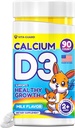 Çocuklar için B3 Chewable Tabletler - 640 mguba & 320 IU Vitamin D3 – Non-GMO, Milk Flavor – Bone & Teeth Support Supplement – 90 Tabletler için 2++
