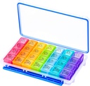 NuLeaf Pill Organizer 4 Times A Day, Büyük Karşılaştırmalar Portre 7 Gün 4 Zaman Bir Gün Seyahat Pill Vitaminleri, Tamamlar ve İlaçları Korumak için Moisture-Proof Design ile Organize Edilecek