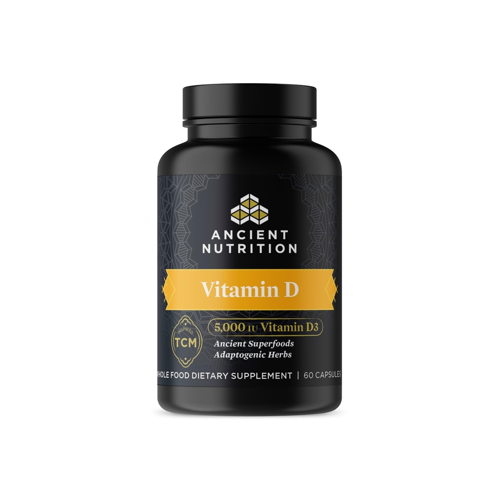 Antik Beslenme Vitamini D Supplement, Immune Support için 5.000 IU Vitamin D, Bone Broth ve Mushroom Extract, Supports Health Inflammation, Paleo ve Keto Friendly, 60 Capsules