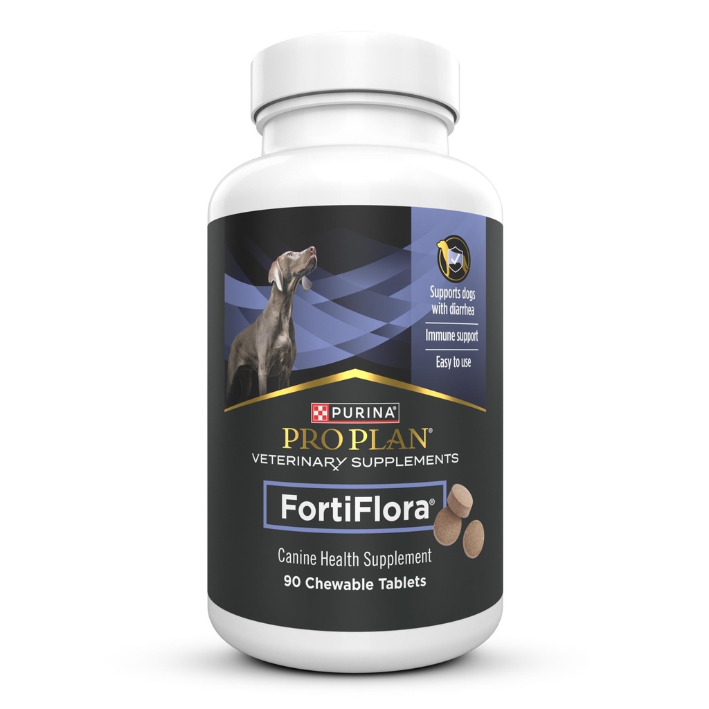 Purina Pro Plan Veteriner Supplements FortiFlora Probiyotiks for Dogs Chewable Tablets for Digestive Gut Health and Diarrhea - 90 ct. Canister