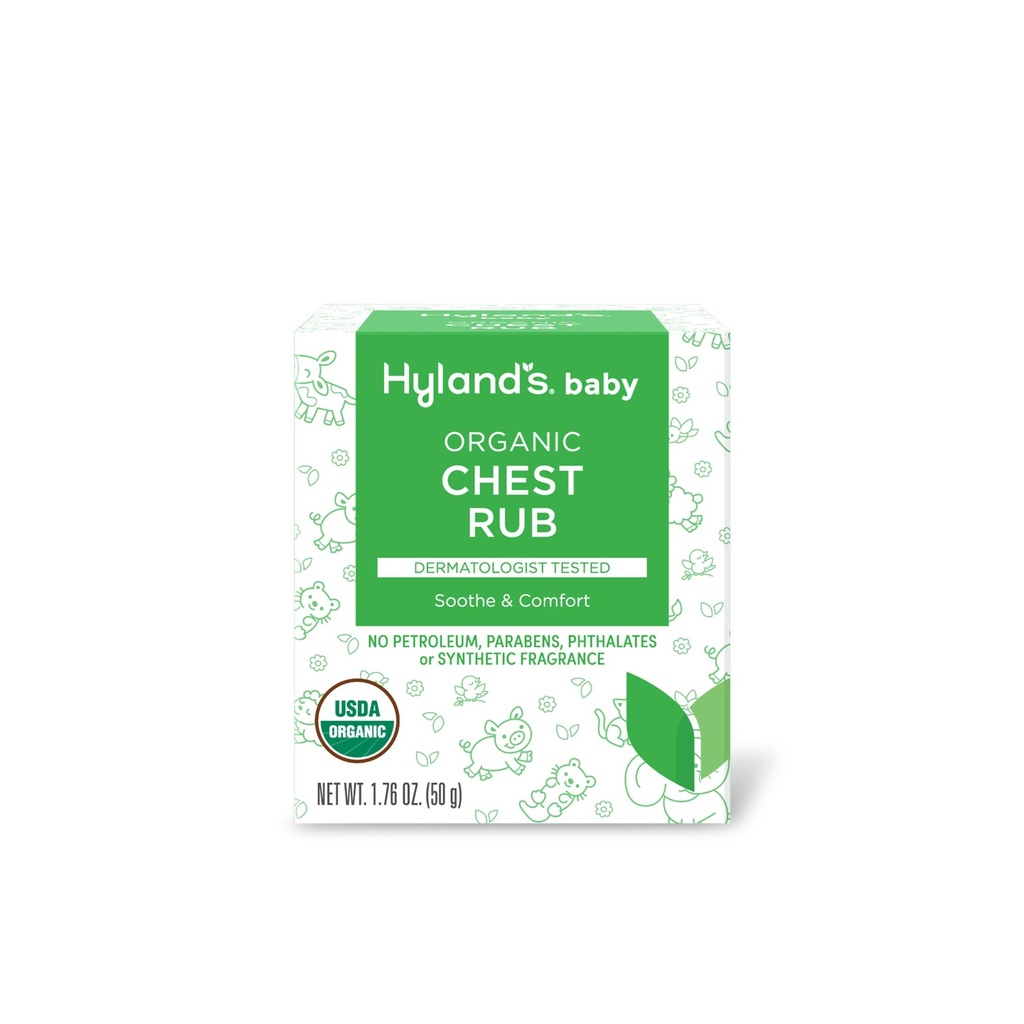 Hyland'ın Baby Organic Chest Rub, Soothe ve Comfort, Organik Lavender, Peppermint ve Chamomile Flower Oil, Güvenli ve Nazi, Dermatolog Test Edildi, 1.76 Oz, Infant