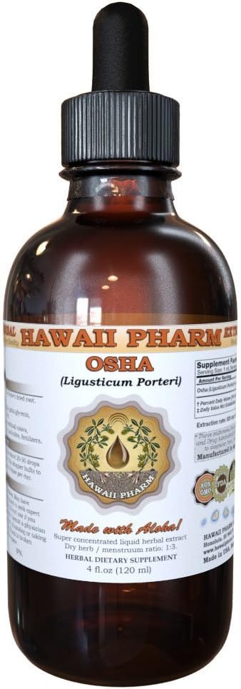 Hawaii Pharm OSHA (Ligusticum porteri) Sıvı Ekstraksiyon, Tincture, Herbal Supplement, USA, 2 fl.oz