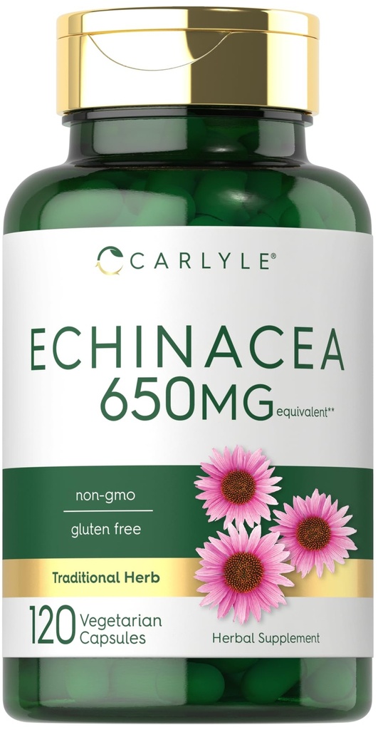Carlyle Echinacea | 650 mg | 120 Capsules | Vegetarian, Non-GMO & Gluten Free Supplement Supplement