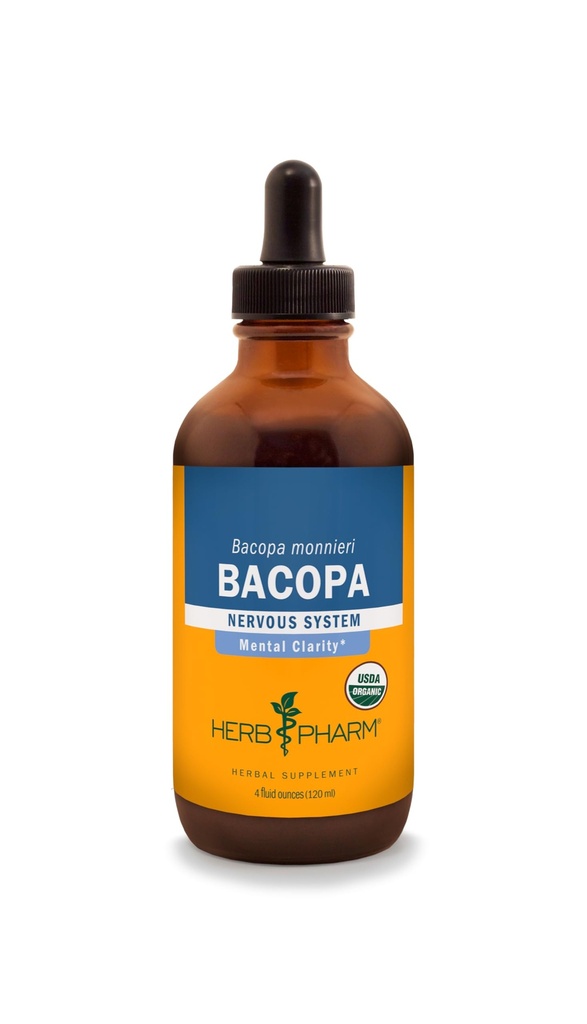 Herbm Pharm Beyin Desteği için Organik Bacopa Sıvısı Onayladı - 4 Ounce