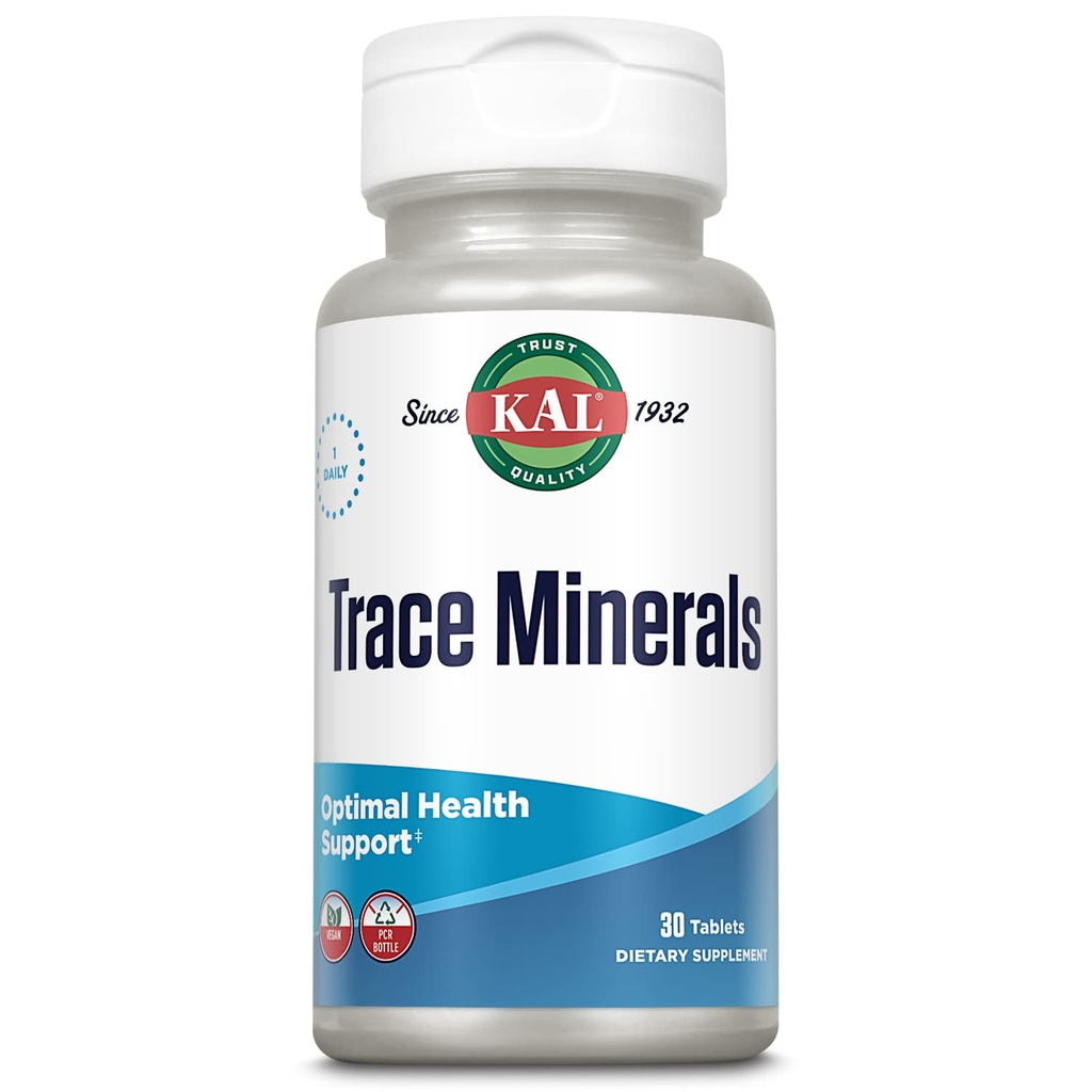 Kal Trace Minerals Actisorb Tabletleri, 30 Kont