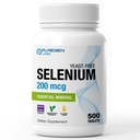 Puregen Labs Selenium 200 mcg Yeast Free Essential Mineral - 500 Vejetaryen Tabletler | Immune & Antioxy Support | Non-GMO, Gluten Free, Made in USA