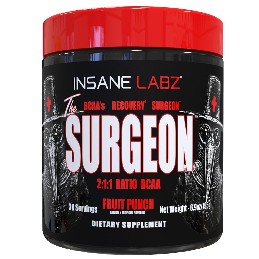 Insane Labz The Cerrahon BCAA Recovery Toz - Branşlı Zincir Aklı Asit Kurtarma için İçilir - 30 Srvgs (30 Hizmetler ( 1), Zehirli Meyve)