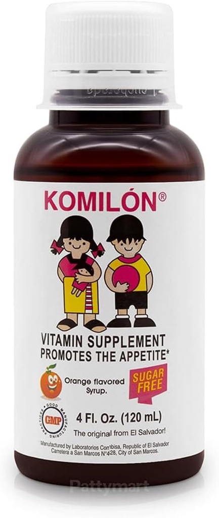Komilón-Dietary Supplement 4fl oz- Vitaminler ve besinleri para Estimula el apetito en los niños