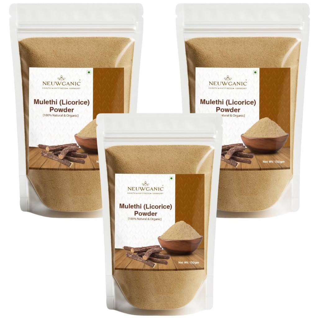 Organic Mulethi Powder (150gm) | Ayurvedic Herb for Face Pigmentation, Face & Hair Pack | Pure Licorice Root Powder for Skin Brightening | Pack Of 3