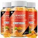 Turmeric Curcumin Gummies (3 Pack) - Turmeric Curcumin Supplements with Ginger & Black Pepper Gummies for Immune Muscle Support Health Skin - Vegan, Gluten Free, Low Sugar - için