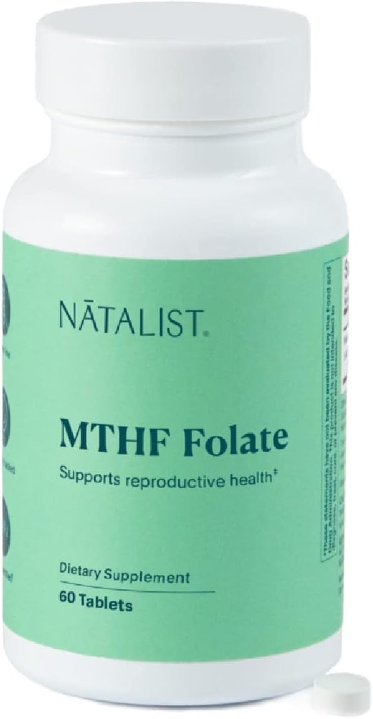 NATALIST MTHF Folate 1000 mcg (L-5-MTHF) Kadınlar için sağlıklı Ferttitude & Hamilelik - Reproductive Health & Fetal Development - Vegan, Gluten-Free - 60 Tabletler