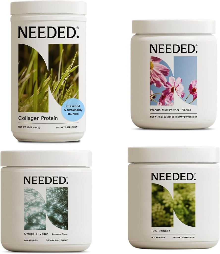 Gerekli. Prenatal Wellness Sche | Multivitamin, Vegan Omega-3, Collagen, & Pre/Probiyotik for Gebelik & Postpartum