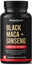 Natgrown Black Maca Root + Panax Ginseng Toz Capsules 1500 mg with Black Peruvian Maca Root & Korean Panax BTC Supplement for Men and Women - Vegan Pills (120 Kont)