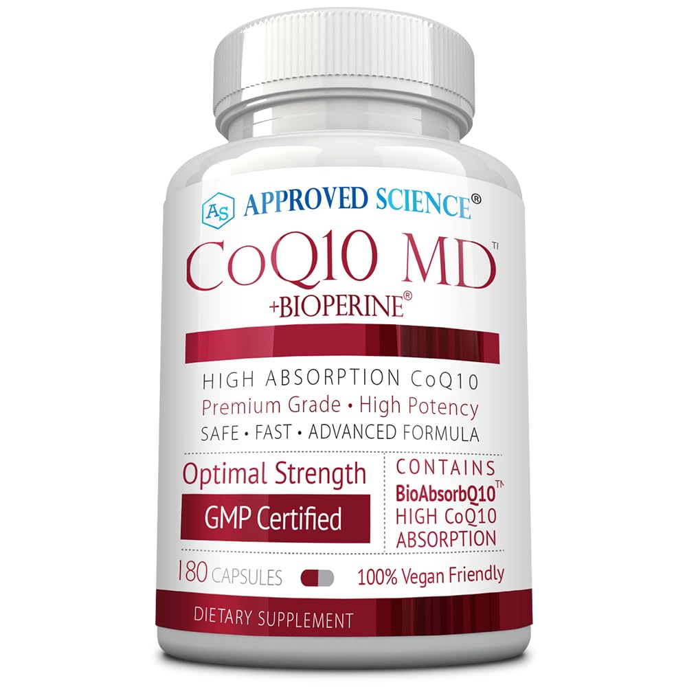 Onaylanmış Bilim® CoQ10 MD - Ekstra Kuvvet 300 mg Pure CoQ10 ile Hızlı Aborpsiyon için Bioperine® - Optimal Destek - 3 Ay Supply