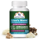 Kanser Bilimleri Organik Lions Mane Mushroom Supplement Capsules for Men & Women - 1.500 mg Beyin Supplements for Memory & Focus - High Potency 40 Beta-Glucans - Nootropic Mushroom Kompleksi, 120 Kont
