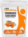 BulkSupplements.com Turmeric Extract Toz - Turmeric Root, Curcumin Supplements, Turmeric Curcumin Toz - Gluten Free, 1g per Service, 25g (0.88 oz) (Paketi)