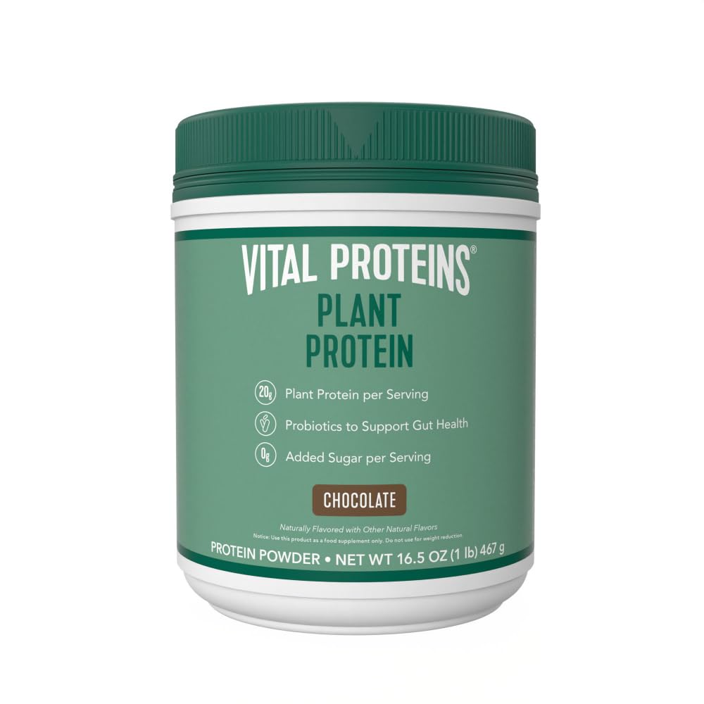 Vital Proteinler Protein Toz – 20g Plant Based Protein with Chickpea – 1B CFU Probiyotik for Gut Health, Nodrew Sugar – Chocolate, 16.5 oz