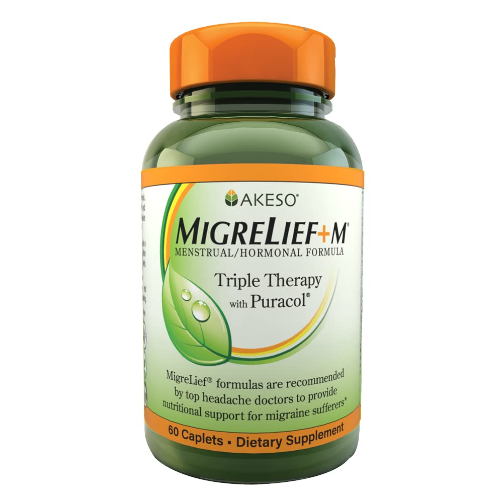 MigreLief+M - Kadın Nörolojik Sağlık ve Baş Konfor için Gelişmiş Beslenme Desteği Supplement - 60 Caplets (1-Month Supply)