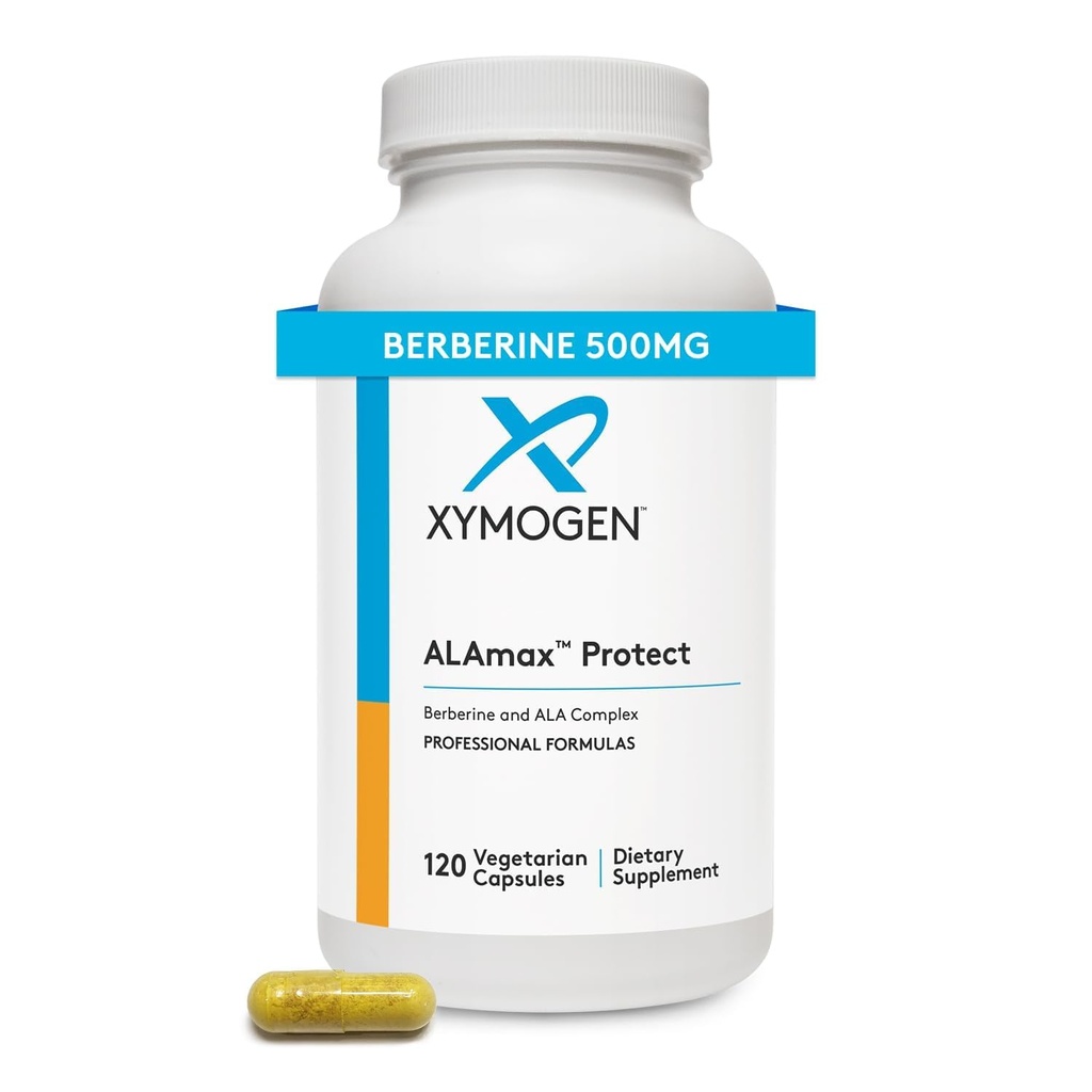 XYMOGEN ALAmax Koruma - Berberine ve ALA Supplement Kompleksi - Algorine HCI + Biotin ile Alfa-Lipoic Asit Cardiometabolik Sağlık Yardım (120 Capsules)