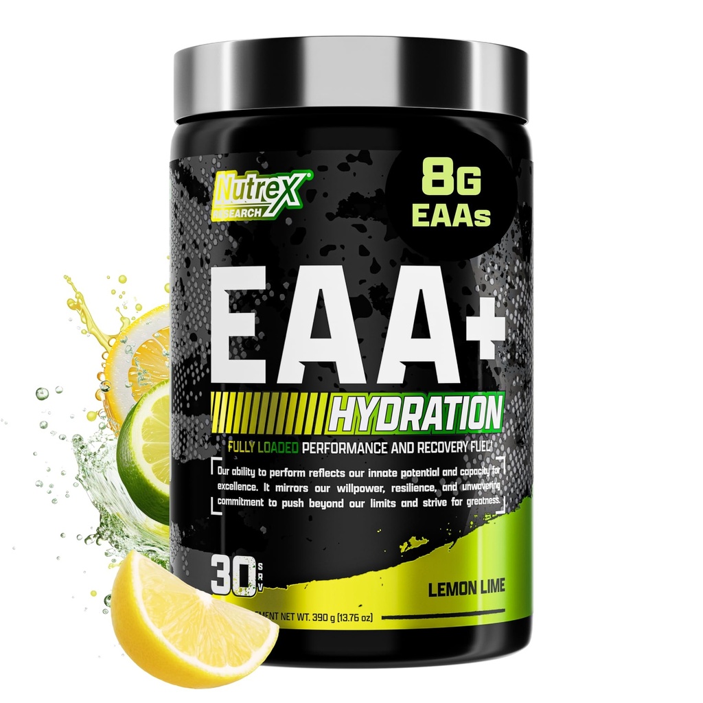Nutrex Research EAA Hydration | EAAs + BCAA Toz | Muscle Recovery, Strength, Muscle Building, Endurance | 8G Essential Acids + Electrolytes | (Pazar My Vary) 30 Hizmet (Lemon Lime)