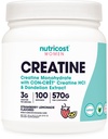 Nutricost Kretine Monohidrat Toz for Women, Micronized, Strawberry Lemonade, 100 Hizmet - Vejetaryen, Non-GMO, Gluten Free