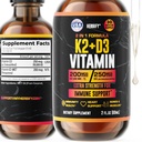 D3 K2 Drops - Kadınlar için Sıvı Vitaminler, Erkekler ve Teen - Bone Strength Supplements - Immune Support & Heart Health - Vitamin D3 10000 Iu Liquid K2 Drops - 2 oz