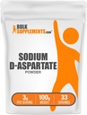 BulkSupplements.com sodyum D-Aspartate Toz - sodyum Supplements, sodyum Aspartate Toz - Electrolytes Supplement, Gluten Free, 3g per Service, 100g (3.5 oz) (Pack of 1)