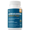 Dr. Tobias Ashwagandha Capsules, 1300 mg Organik Ashwagandha Kökleri Siyah Pepper, Calming Adaptogen, Energy & Focus Supplement, 60 Vegetarian Capsules