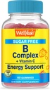 WellEvet B Kompleks Şeker Ücretsiz Gummies | C vitamini, Folic Asit | Immune ve Enerji Desteği | Strawberry Flavor | 60 Kont