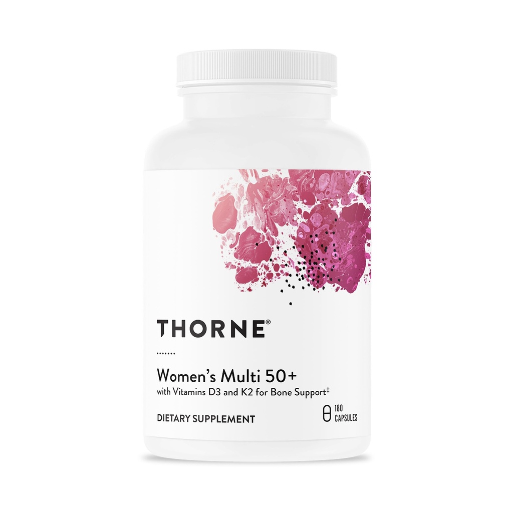 THORNE - Kadınlar Çok 50+ - A, B6, B12, C, D, E, K, çinko & More - Destek Kalp, Beyin, Bone & Immune Health * - 180 Capsules
