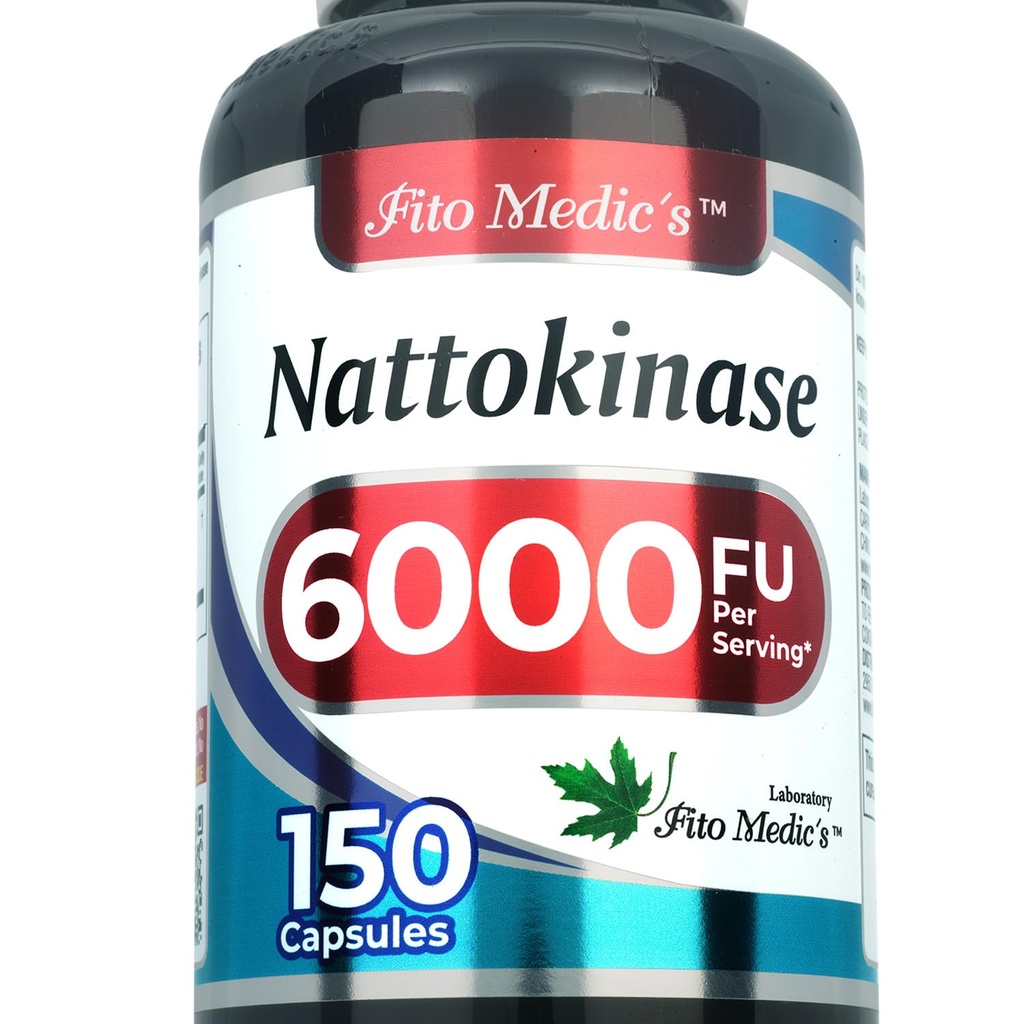 FITO MEDIC'S Lab - Nattokinase, Natto - hizmet başına Enzyme 6000 FU, 150 Capsules, Ultra yüksek Aborpsiyon.