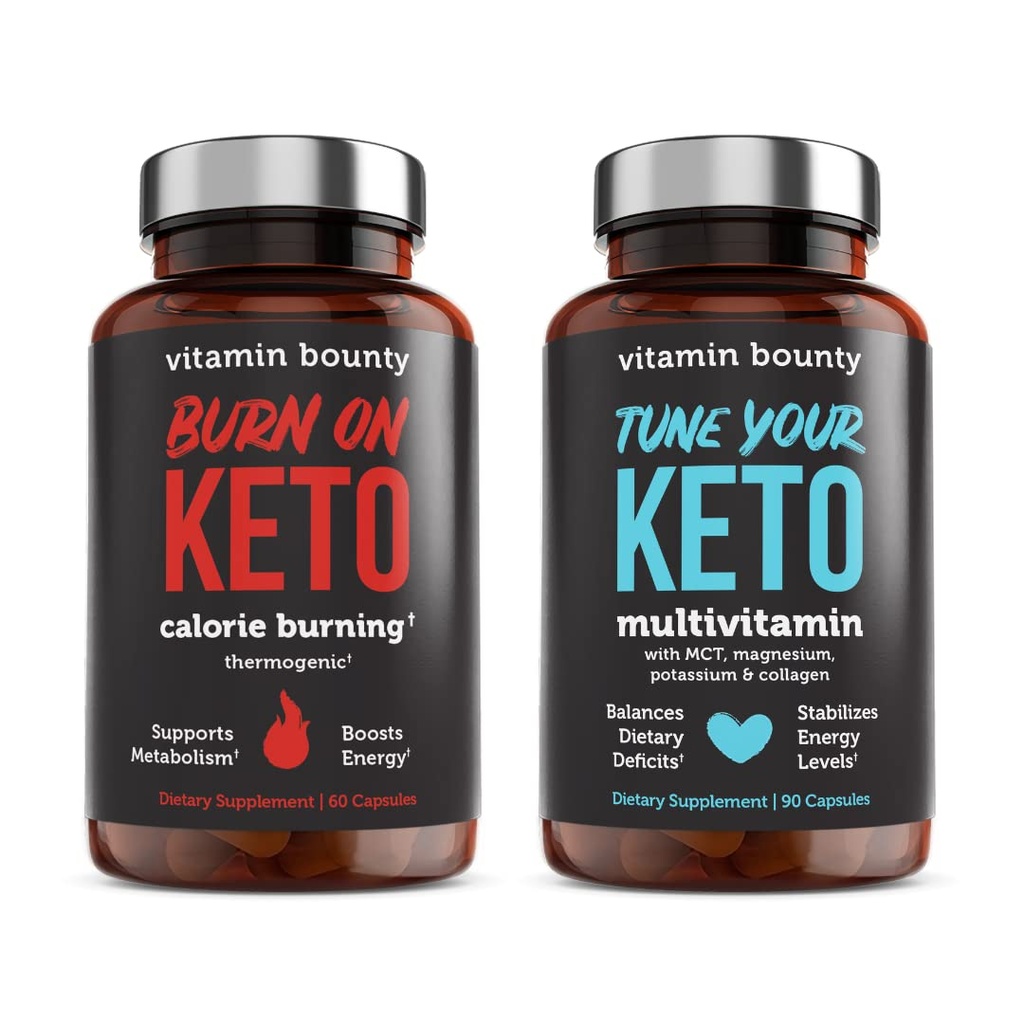 Bunty Tune Your Keto and Burn on Keto Sche - Keto Multivitamin, Calorie Yan yana Kadınlar ve Erkekler için, Premium Raspberry Ketonlar, Enerji Desteği - Paket 60 Capsule Her Şey