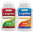 Best Naturals L-Arginine 500mg & L-Lysine 500 mg