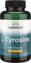 Swanson L-Tyrosine - Her biri için Stres Desteği, Bilişsel Fonksiyonlar ve Zihinsel Clarity - Yardım Genel Beyin Sağlığı - (100 Capsules, 500 mg)