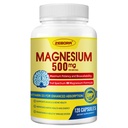 10in-1 Magnezyum Kompleksi Tamam, Magnezyum Glycinate 500 mg with Citrate & Malate, Chelated High Abxia Plus Vitamin D3 & Çinko - Nerve, Kas & Bone Support - 120 Capsules