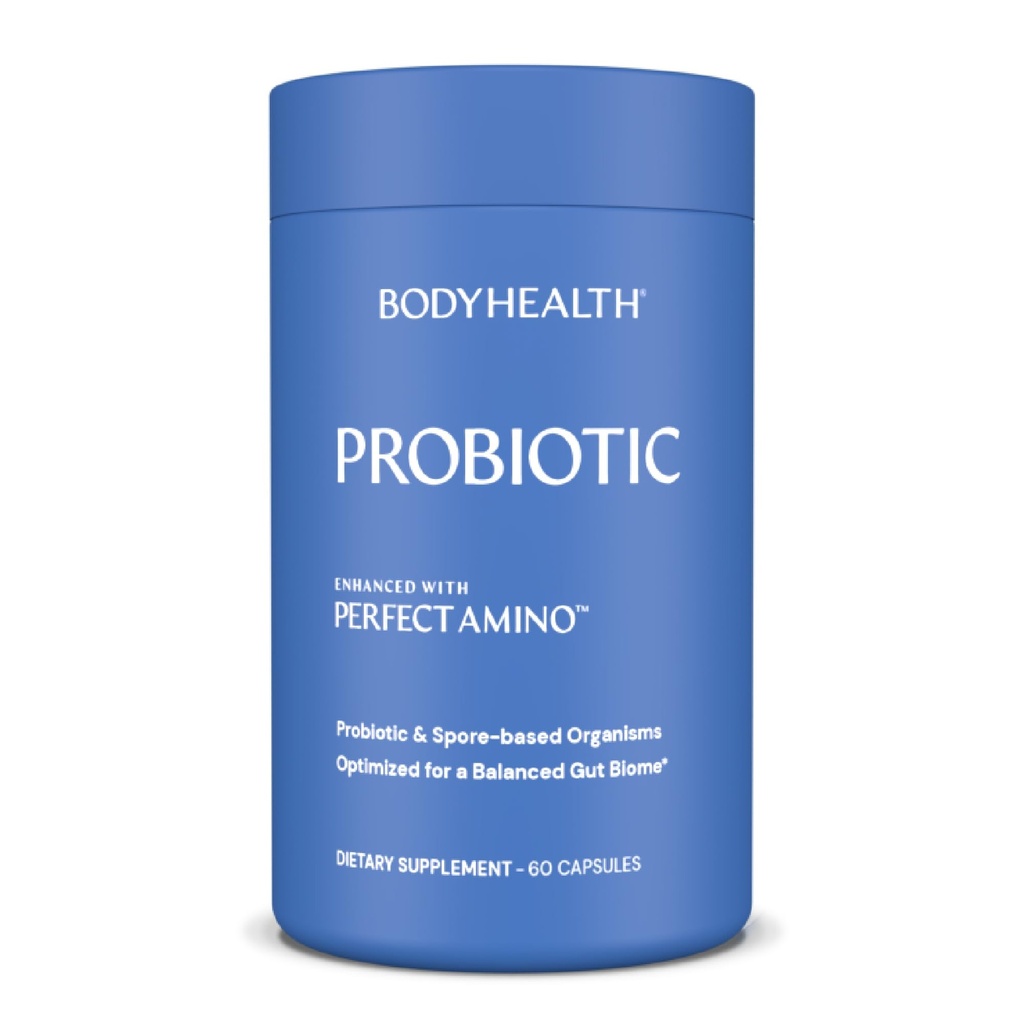 BodyHealth Probiyotik, Kadınlar ve Erkekler için MükemmelAmino ile Geliştirildi, Spore Bifidobacterium, Lactobacillus Salivarius, Lactobacillus Acidofilius - 60 Capsules