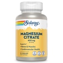 SOLARAY Magnezyum Citrate 400 mg - Supplement Magnezyum - Bone Health, Muscle, Relaxation and Heart Health Support - Geliştirilmiş Abors, Vegan, Gluten Free, 60-Day Garanti, 30 Hizmet, 90 VegCaps