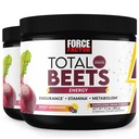 FORCE FACTOR Total Beets Energy Drink Mix 2Pack, Superfood Beet Root Toz, Nitrates to Boost Energy, Support Circulation, Blood Flow, Nitrik Oksit ve Stamina, Heart Health Supplement, 60 Hizmetler