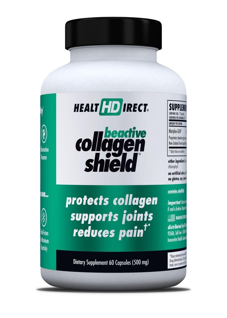SAĞLIĞI - BeActive Collagen Shield - 60 Capsules - Kolajn Koruma için Gelişmiş Yeşil Dolu Mussel Supplement - Skin, Joints and Muscles